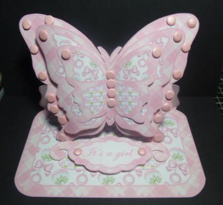 Layered Butterfly Easel - Baby Girl by Jayne Jones