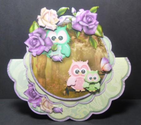 Owl's Family Female Card by Jayne Jones