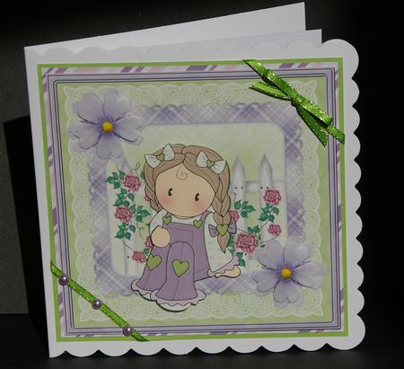 Chloe with Flowers Card and Decoupage by Jayne Jones