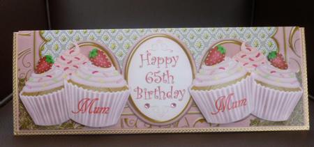 Pink Strawberry 65th Birthday Cupcake Large Dl Card Kit by Jayne Jones