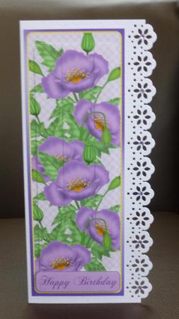 Purple Poppy Quick Large Dl Card by Jayne Jones