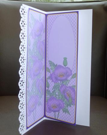 Purple Poppy Insert Large Dl Card by Jayne Jones