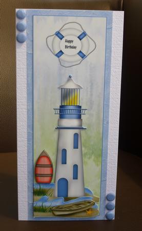 Large Dl Male Card Lighthouse by Jayne Jones