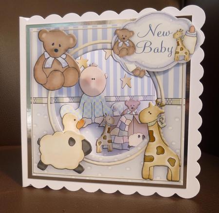Baby Boy Aperture Card Topper and Insert by Jayne Jones