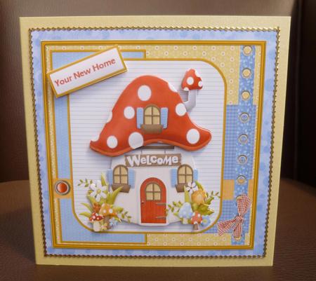 Toadstool House Card with Decoupage by Jayne Jones