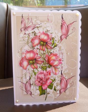 Ruby Red Rose Card with Decoupage by Jayne Jones