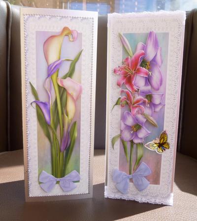 Two Lovel D.l. Toppers Calla and Star Gazing Lillies  by Jayne Jones