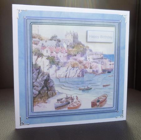 Fishing Cove Card with Shaped Stackers by Jayne Jones