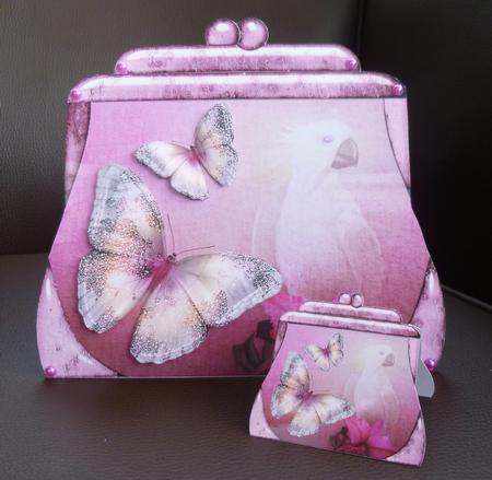 Handbag Shape Card Tropical Pink by Jayne Jones