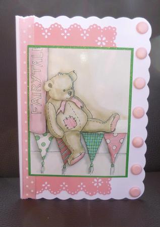 Nursery Shelf Card Front with Decoupage by Jayne Jones