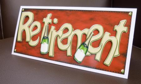 Large Dl Retirement Quick Card 3D Decoupage by Jayne Jones