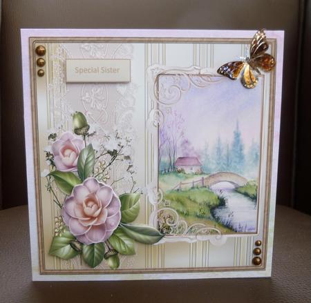 Summer River Card with Decoupage by Jayne Jones
