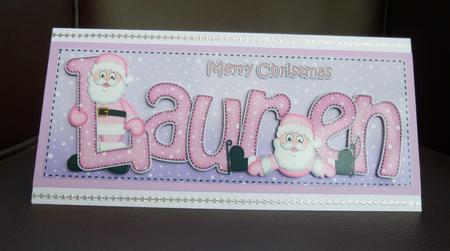 Xmas Large Dl Lauren Quick Card N 3D Decoupage by Jayne Jones