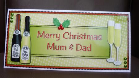 Christmas Champagne Mum & Dad Large Dl by Jayne Jones