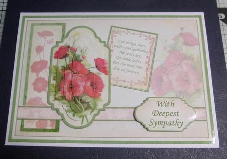 Vintage Sympathy Poppies Card Topper & Pyramage by Jayne Jones