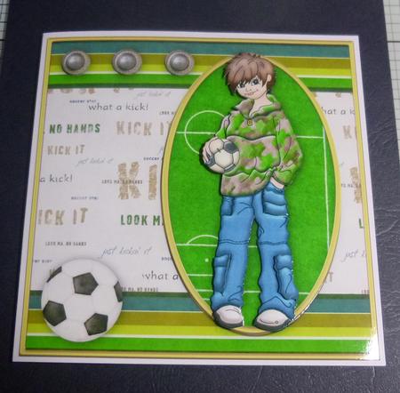 Teenager Football Fan Topper & Decoupage by Jayne Jones