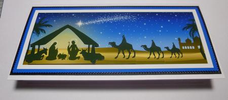 Christmas Nativity in Blue Decoupage by Jayne Jones