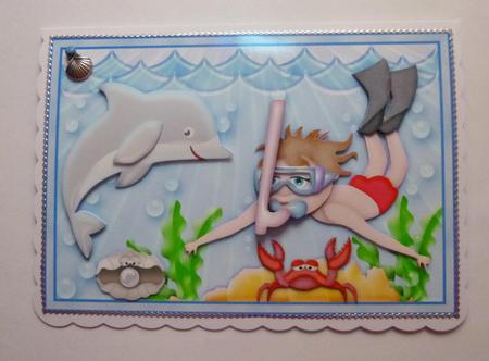 Swimming Under the Sea Topper & Decoupage by Jayne Jones