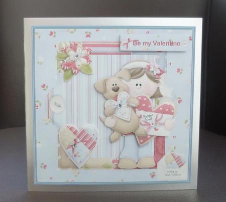 Puppy Love Card with Decoupage by Jayne Jones