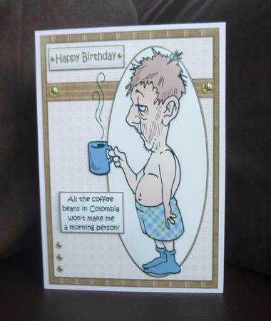 Bert and His Morning Coffee Quick Card by Jayne Jones