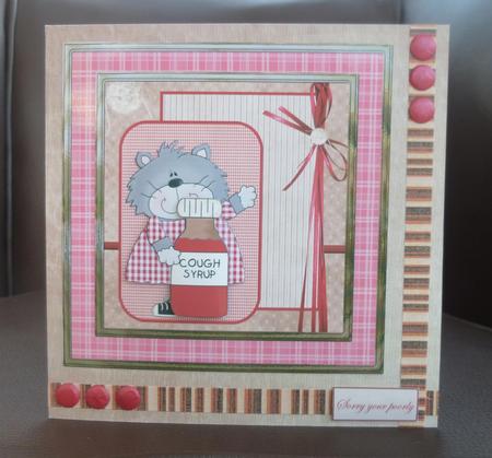 Cough Syrup Card with Decoupage by Jayne Jones