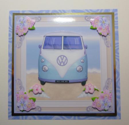 Birthday Decoupage Holiday Camper Van Topper 1 by Jayne Jones