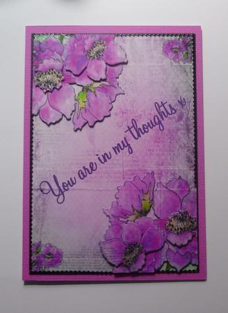 Anemones on Pink Vintage Background by Jayne Jones