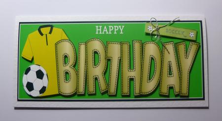 Yellow Football Top Birthday Large Dl by Jayne Jones