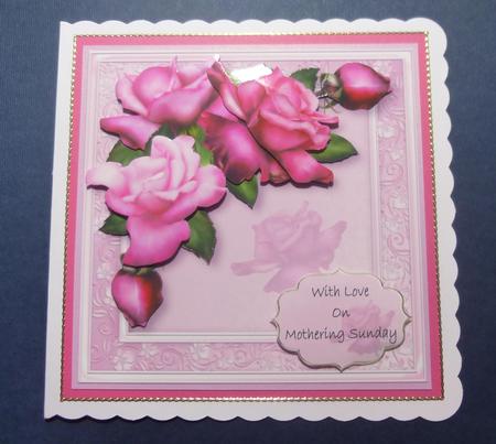 Sumptuous Pink Roses 8x8 Quick Topper by Jayne Jones