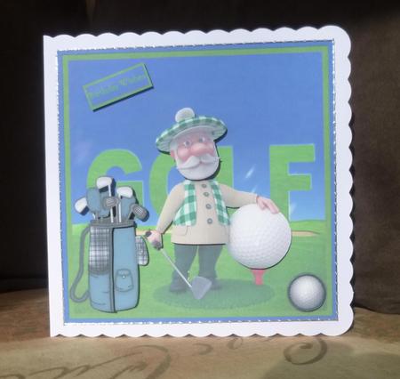 Golfer Card with Decoupage by Jayne Jones