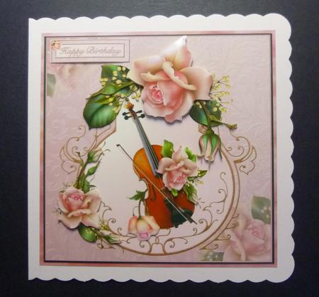 8x8 Downton Roses Choice of Musical Themed Toppers Mini Kit by Jayne Jones