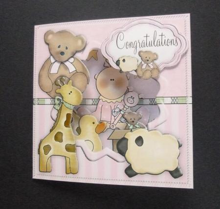 Baby Girl Aperture Card Topper and Insert by Jayne Jones