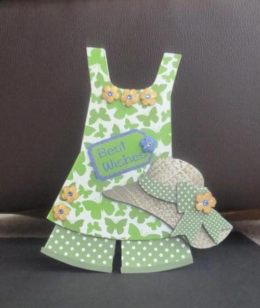 Butterflies Green~ Summer Outfit Shaped Card Mini Kit by Jayne Jones
