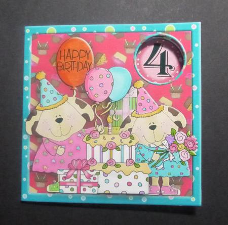 Birthday Pups Party Ages Aperture Card Topper and Insert by Jayne Jones