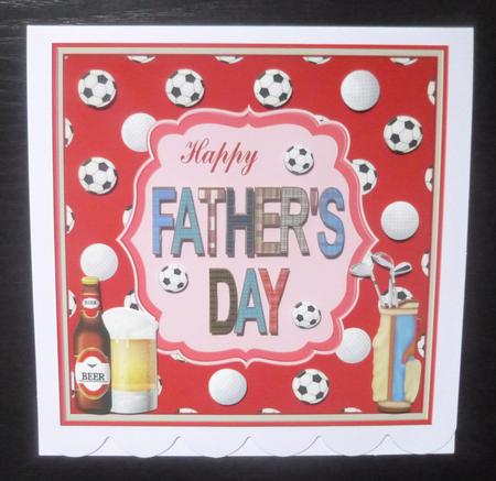 Happy Fathers Day Decoupage 8x8ins Topper 1 by Jayne Jones