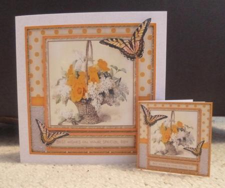 Cardtopper White Lilac and Yellow Flowers 435 by Jayne Jones