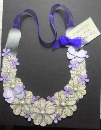 Beautiful Purple 3D Decoupage Lucky Wedding Horseshoe Kit by Jayne Jones