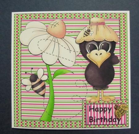 Bee Happy Card Front 1 by Jayne Jones