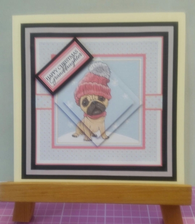 6x6 Christmas Pug Circle Pyramage Design Sheet 2 by Jackie Bullock