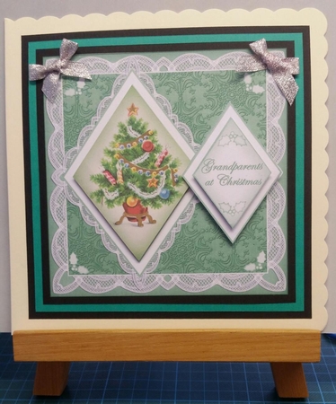 Christmas Tree Grandparents 7in Double Diamond Topper by Jackie Bullock