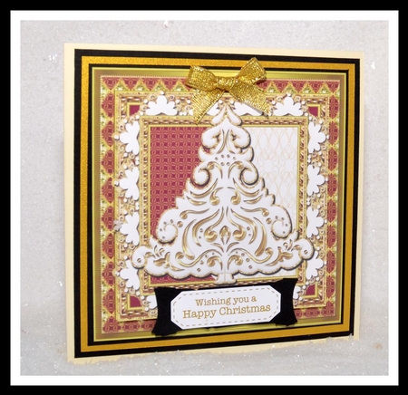 Beautiful Christmas Tree Square Card Front 2 by Jackie Bullock