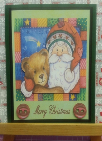 Santa with the Bear watching the star by Jackie Bullock