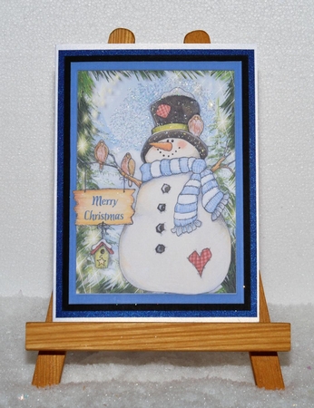A5 Christmas Snowman with verse  by Jackie Bullock