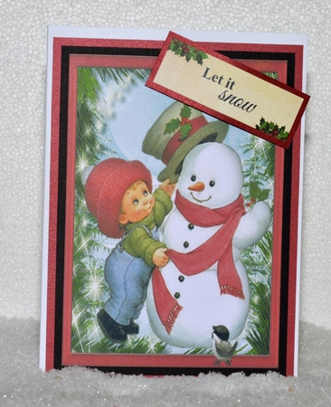 A5  Snowman and Little Boy  with verse  by Jackie Bullock