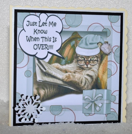 Just let me know when this is over Grumpy cat (silver) 8x8 by Jackie Bullock