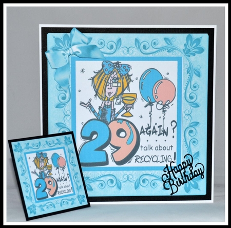 Birthday Girl (turq) Celebrating 8x8 by Jackie Bullock