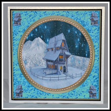 Blue Christmas House by Jackie Bullock