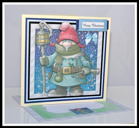 Frozen Gnome Over The Edge Card Kit With Decoupage, Insert, Envelope & Lots Of Greetings by Jackie Bullock