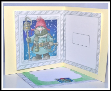Frozen Gnome Over The Edge Card Kit With Decoupage, Insert, Envelope & Lots Of Greetings by Jackie Bullock