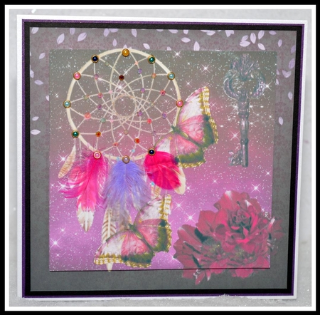 Key To Dream Topper with Decoupage by Jackie Bullock